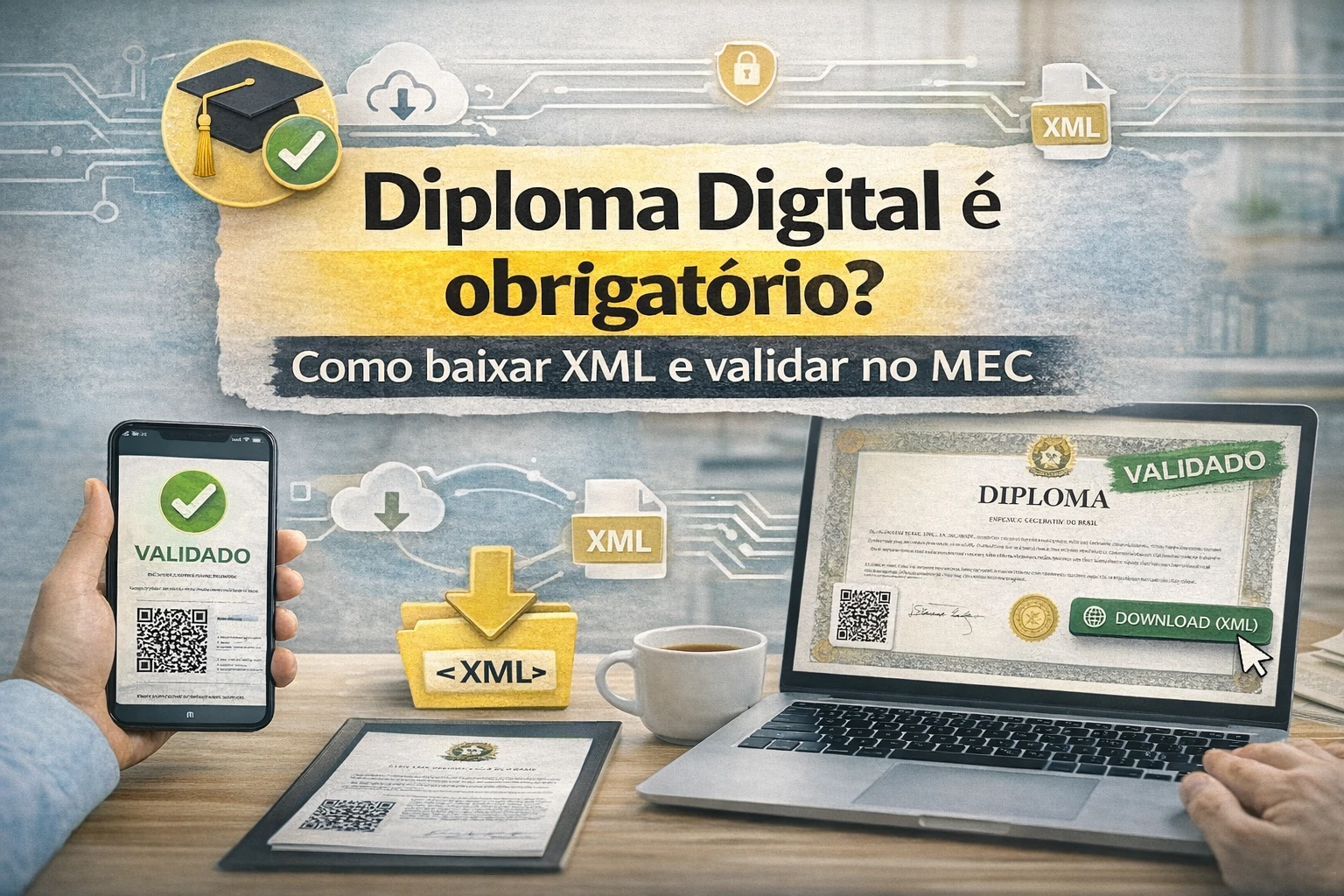 Diploma Digital é obrigatório? Como baixar XML e validar no MEC
